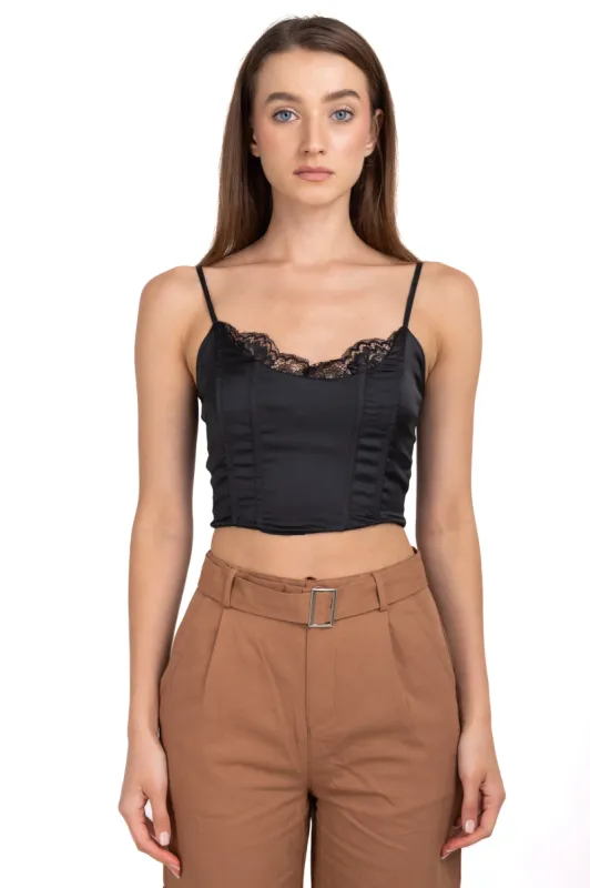 Top corset satinado encaje sold by Shasa