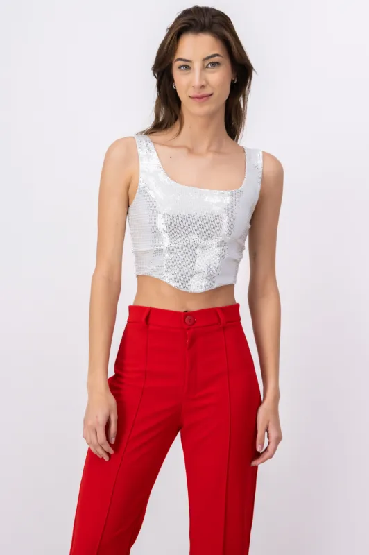 Top corset tirantes lentejuelas sold by Shasa
