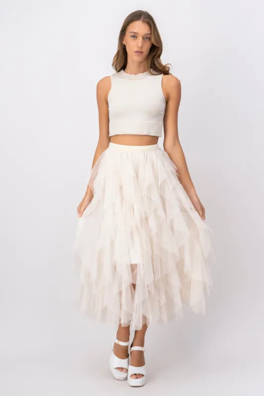 Falda Midi Mesh Cascada sold by Shasa