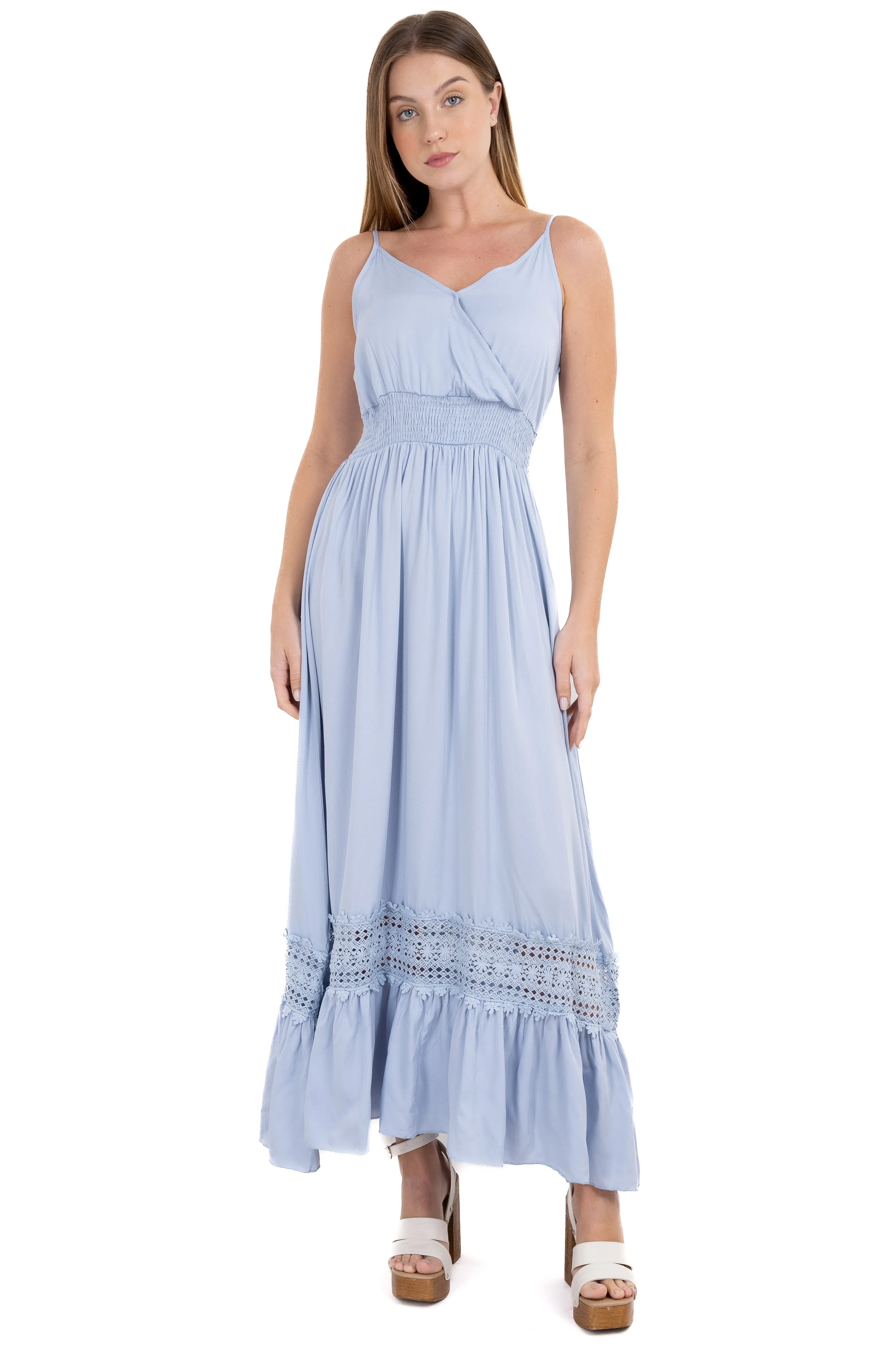 Vestido maxi cintura fruncida sold by Shasa