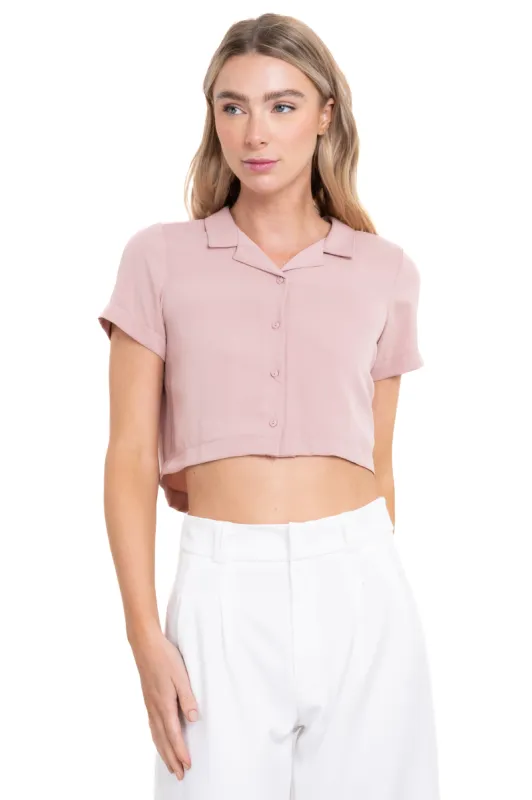 Camisa Crop Amplia Manga Corta sold by Shasa