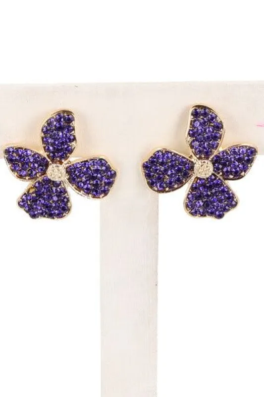 Aretes Flor Brillos sold by Shasa