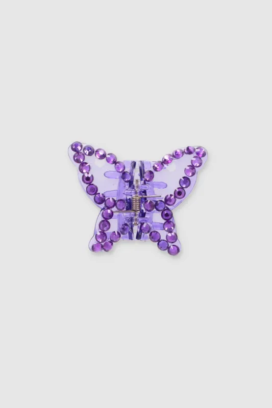 Pinza mariposa transparente brillos sold by Shasa