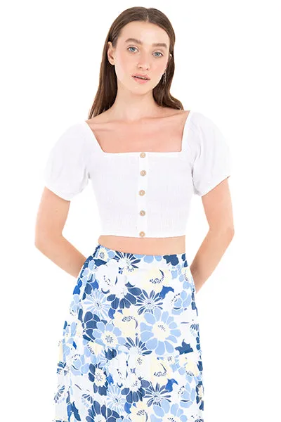 Top manga abullonada smock sold by Shasa