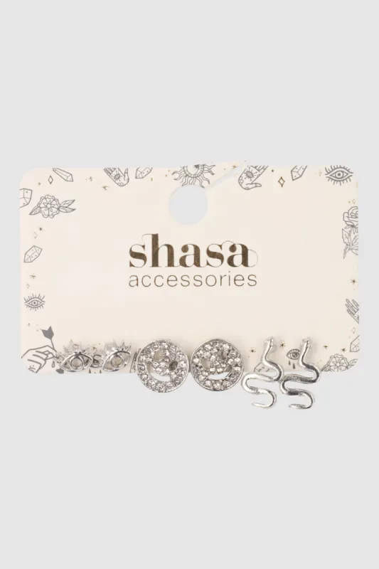 3 Pares Aretes Ojo Carita sold by Shasa