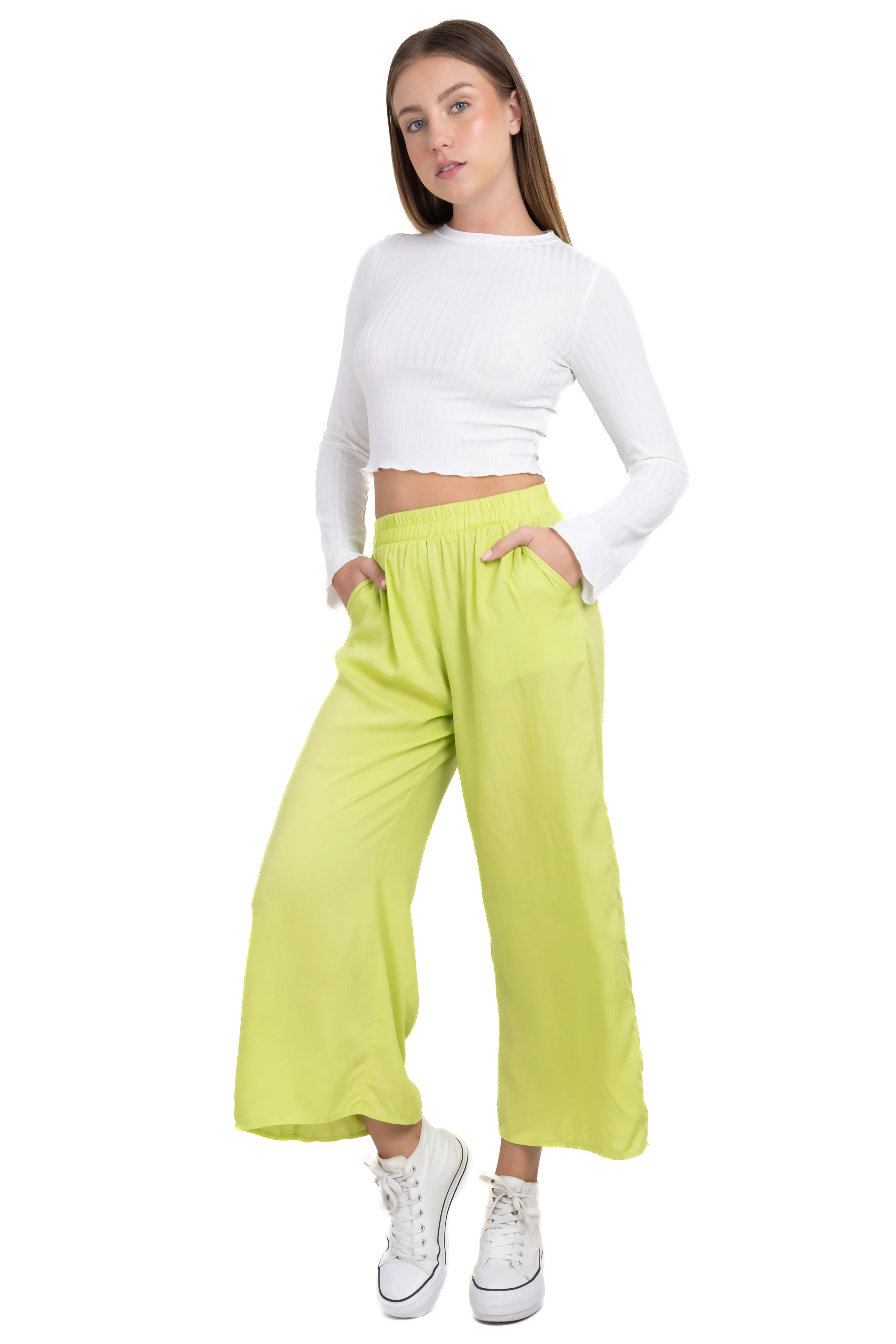Pantalón Wide Leg Cintura Alta Fruncida sold by Shasa product image thumbnail 2