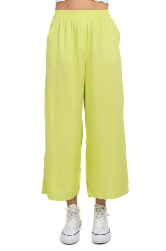 Pantalón Wide Leg Cintura Alta Fruncida sold by Shasa