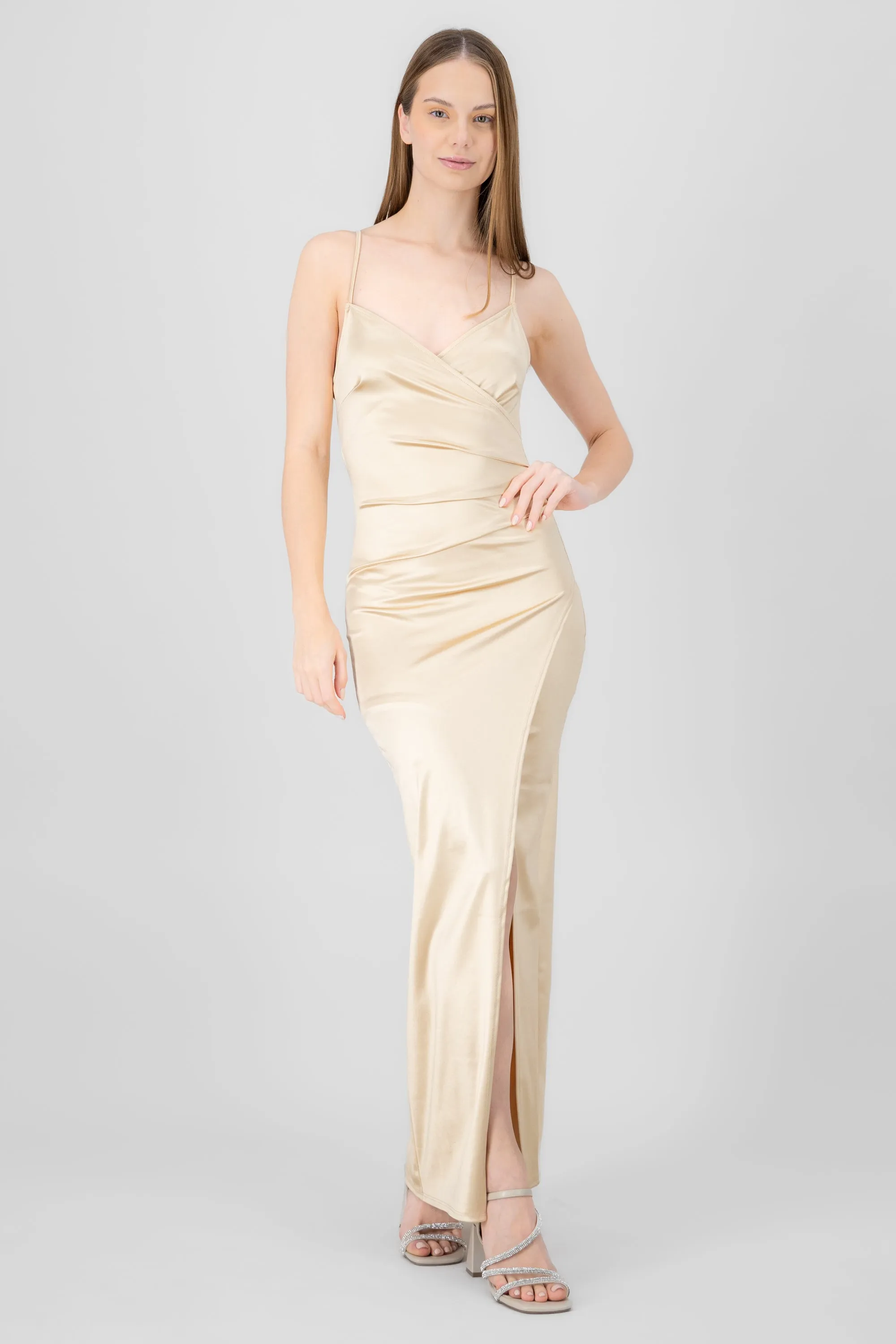 Vestido Maxi Satín Escote Cruzado sold by Shasa product image thumbnail 2