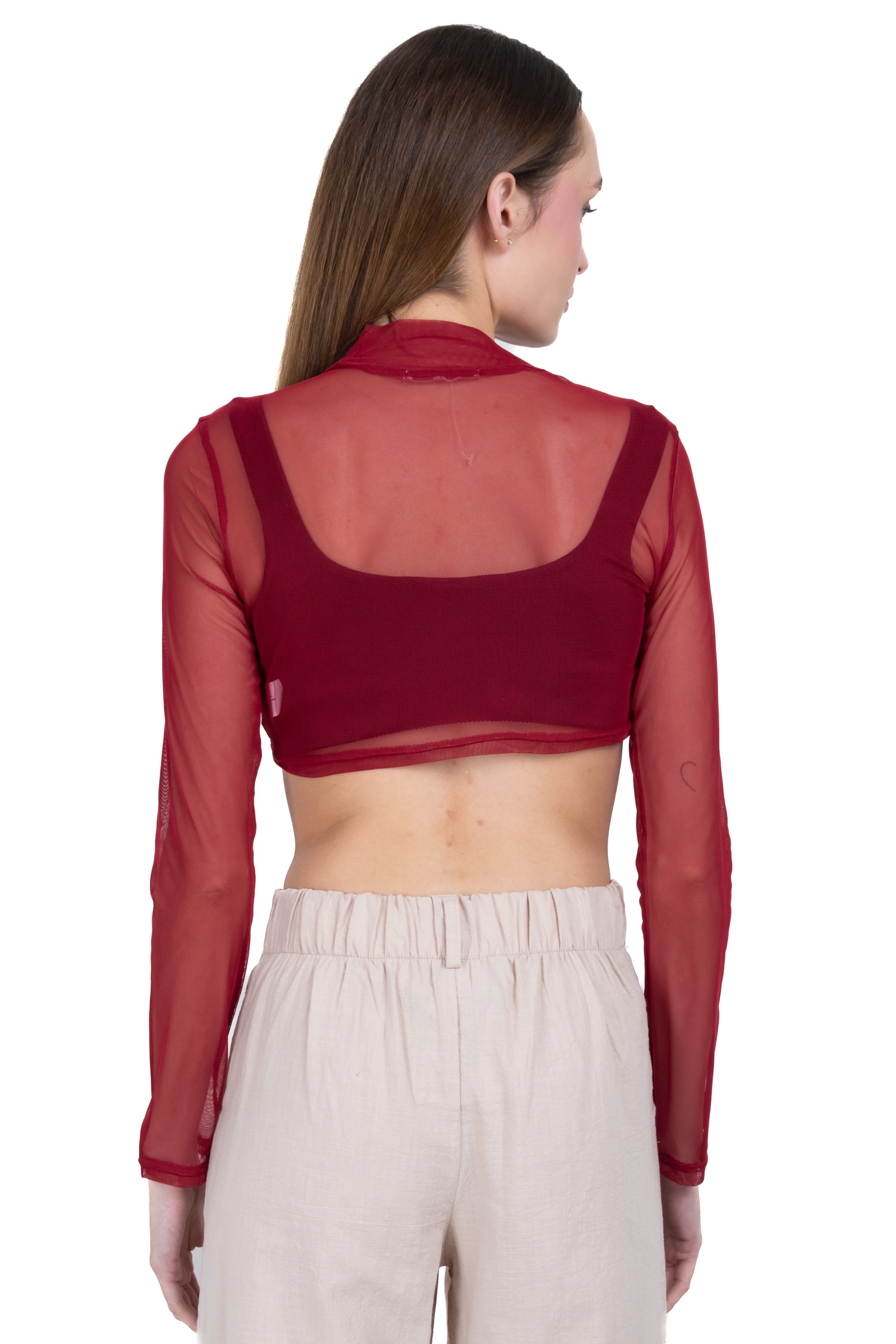 Top crop mesh cut out sold by Shasa product image thumbnail 4