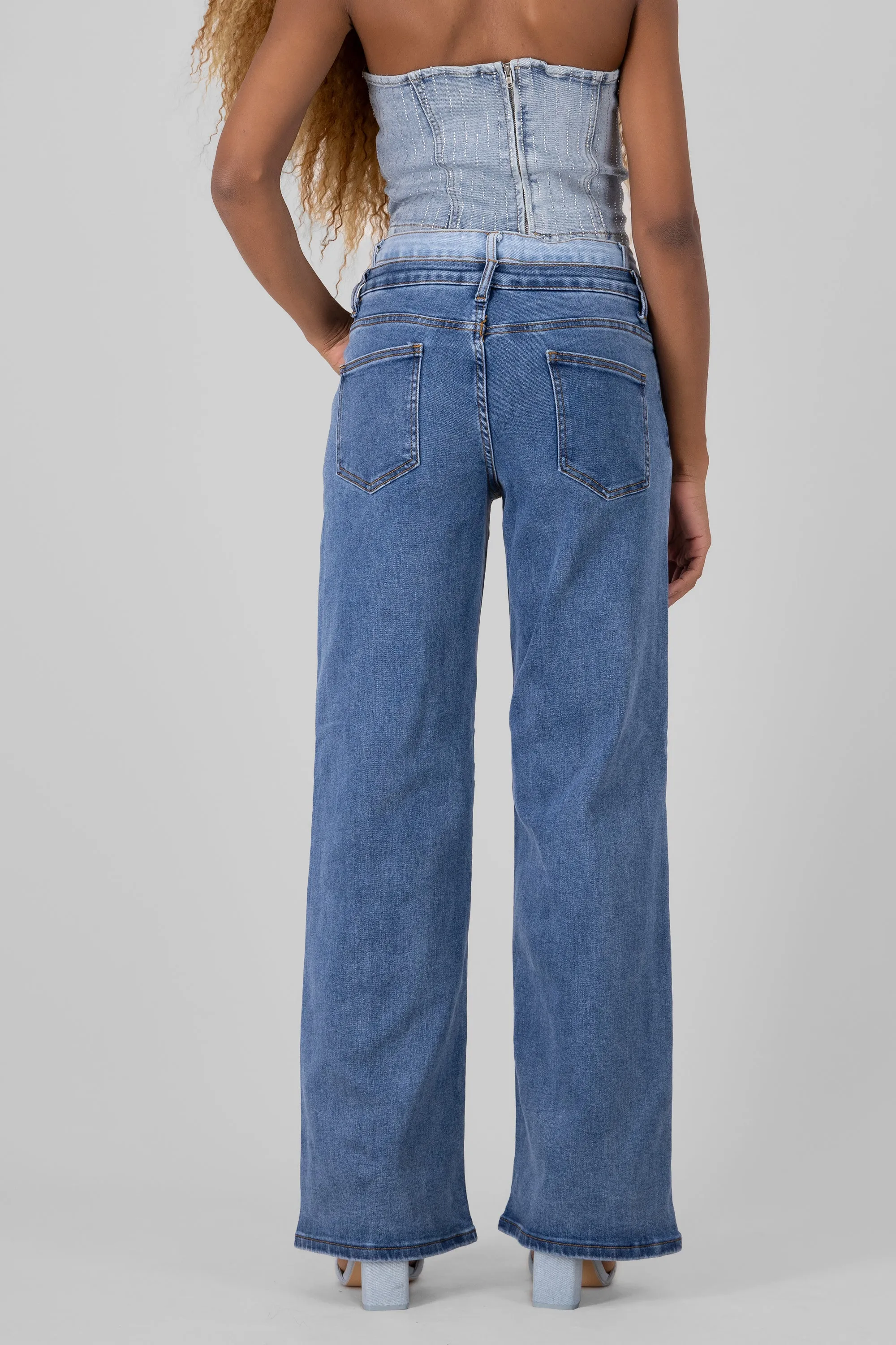 Jeans wide leg doble pretina sold by Shasa product image thumbnail 4
