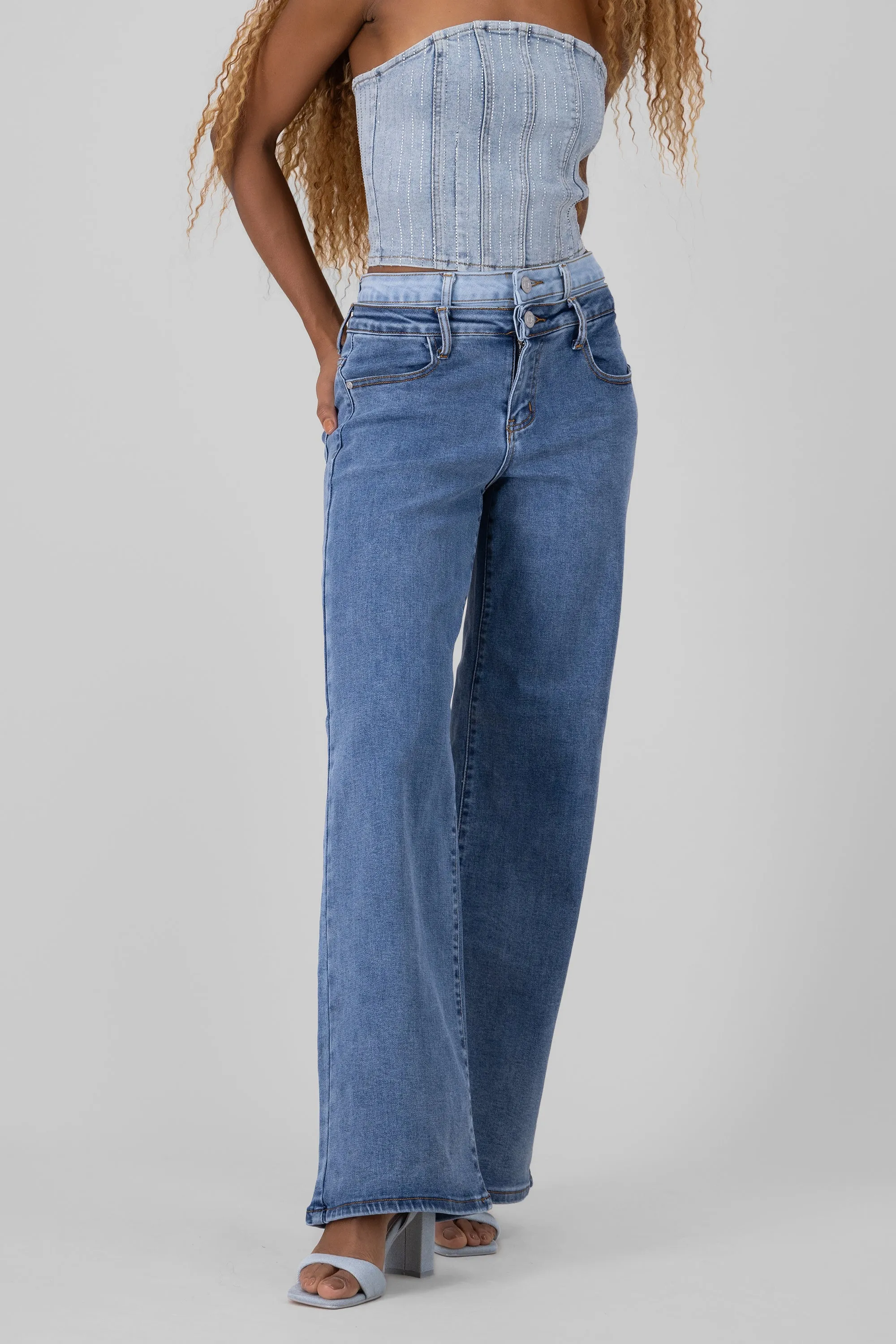 Jeans wide leg doble pretina sold by Shasa product image thumbnail 2