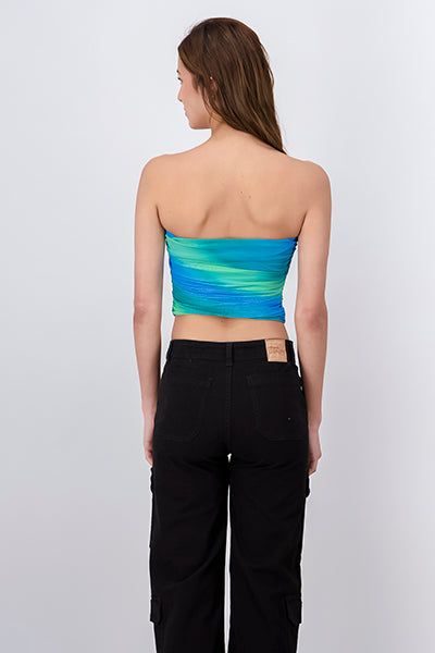 Top Strapless Mesh Tie Dye sold by Shasa product image thumbnail 4