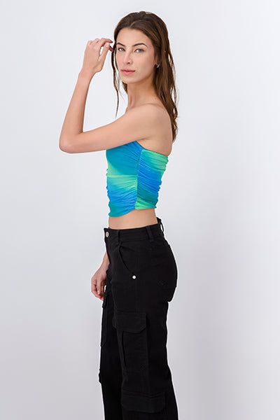 Top Strapless Mesh Tie Dye sold by Shasa product image thumbnail 3