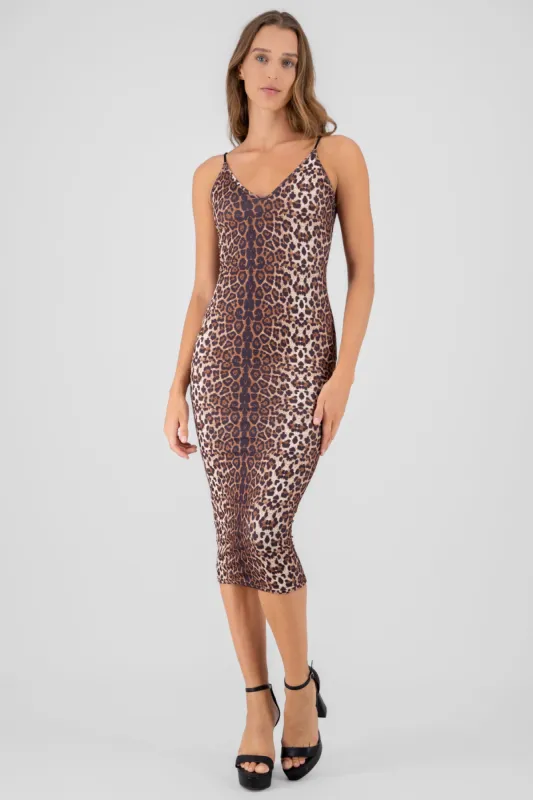 Maxivestido animal print super fit sold by Shasa