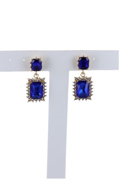 Aretes colgantes cuadros brillos sold by Shasa