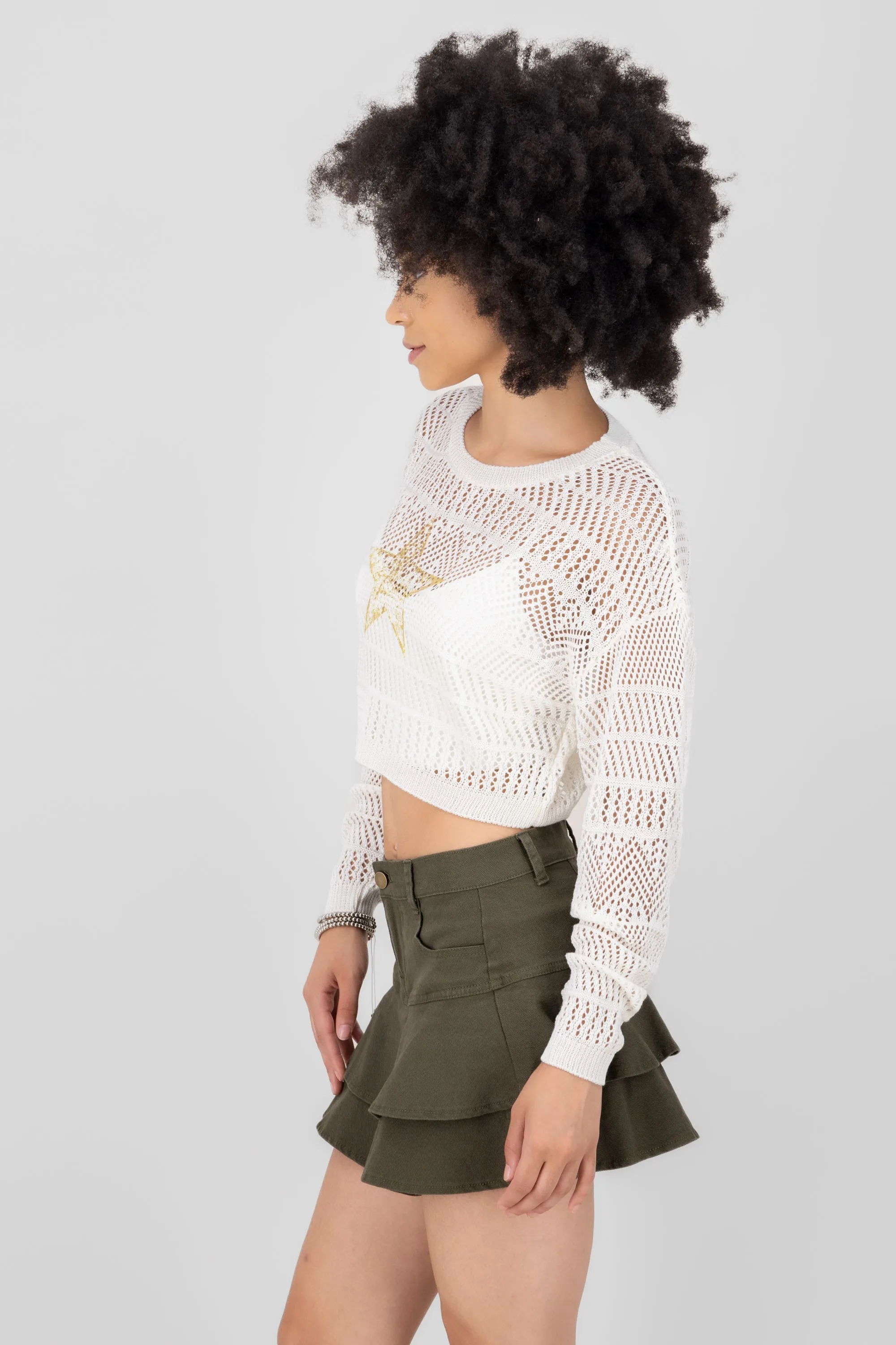 Sueter crop detalle estrella foil sold by Shasa product image thumbnail 3