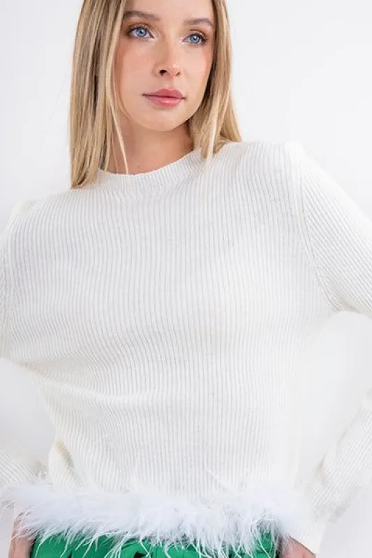 Suéter acanalado plumas sold by Shasa