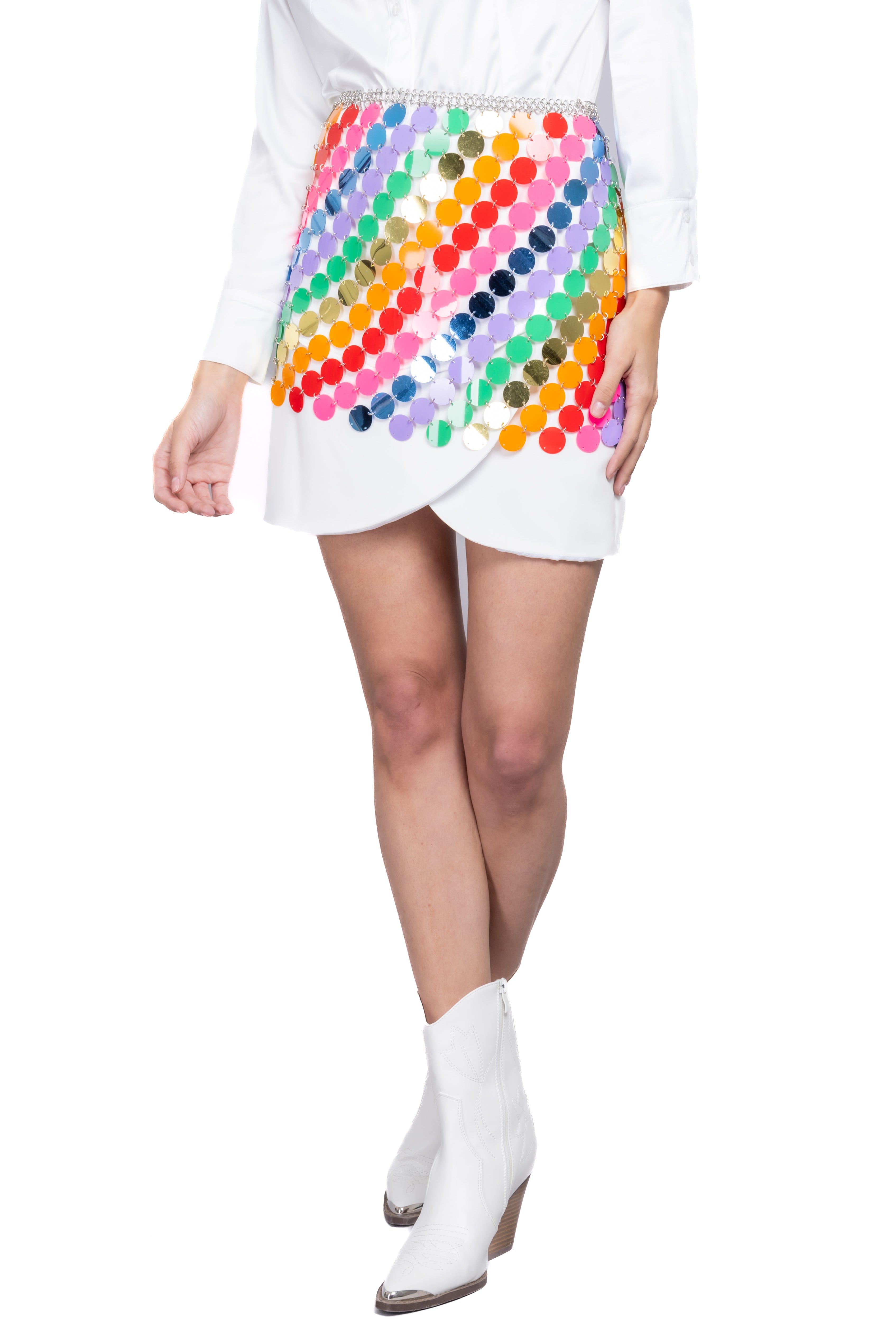 Falda mini lentejuelas arcoiris sold by Shasa product image thumbnail 2