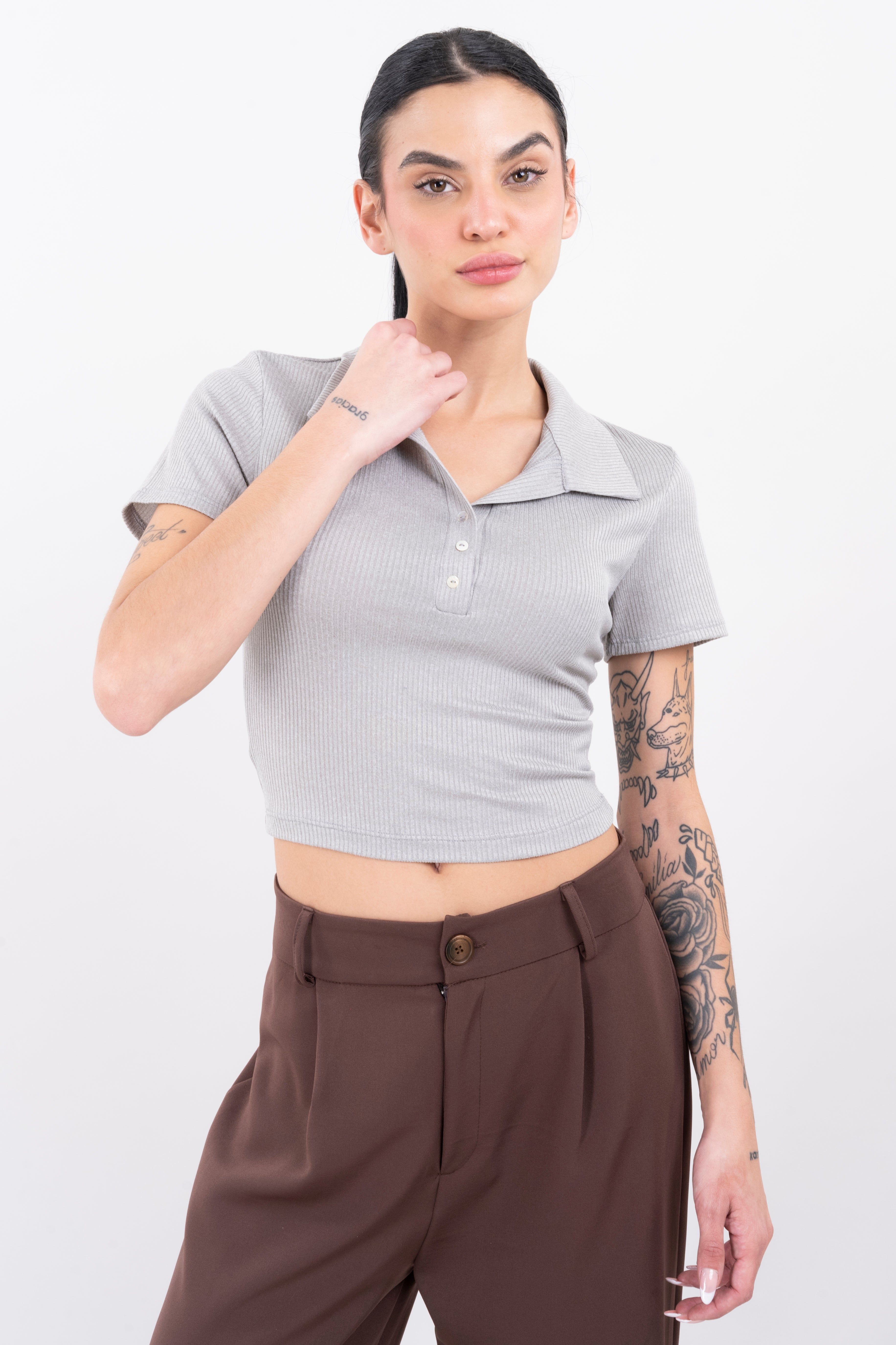 Top polo manga corta rib sold by Shasa product image thumbnail 2