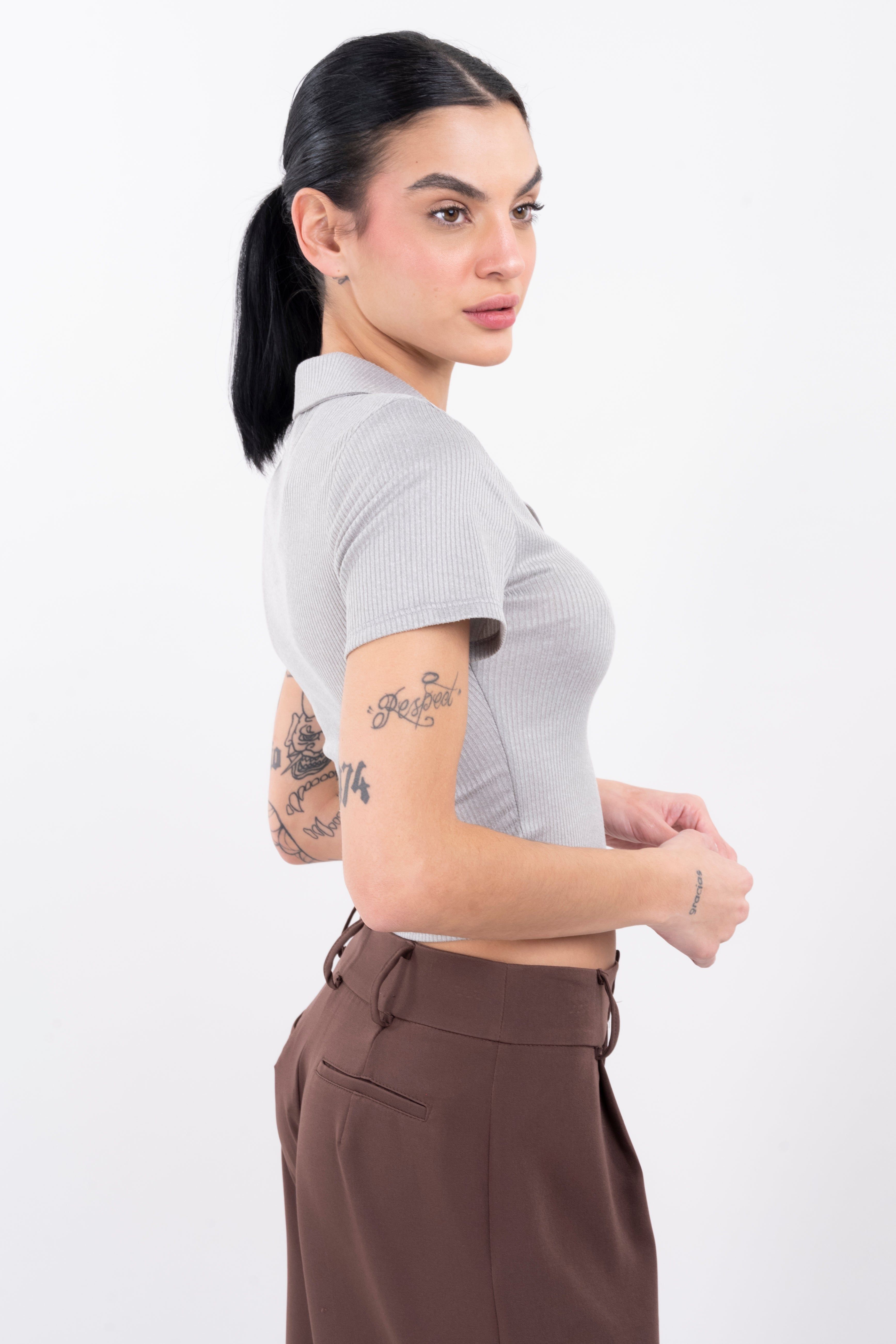 Top polo manga corta rib sold by Shasa product image thumbnail 3