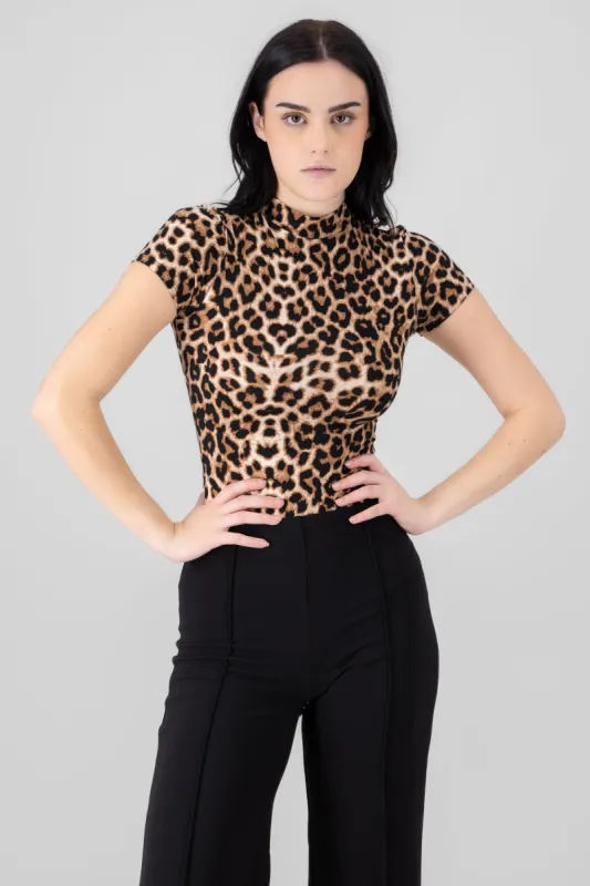 Bodysuit manga larga leopardo sold by Shasa