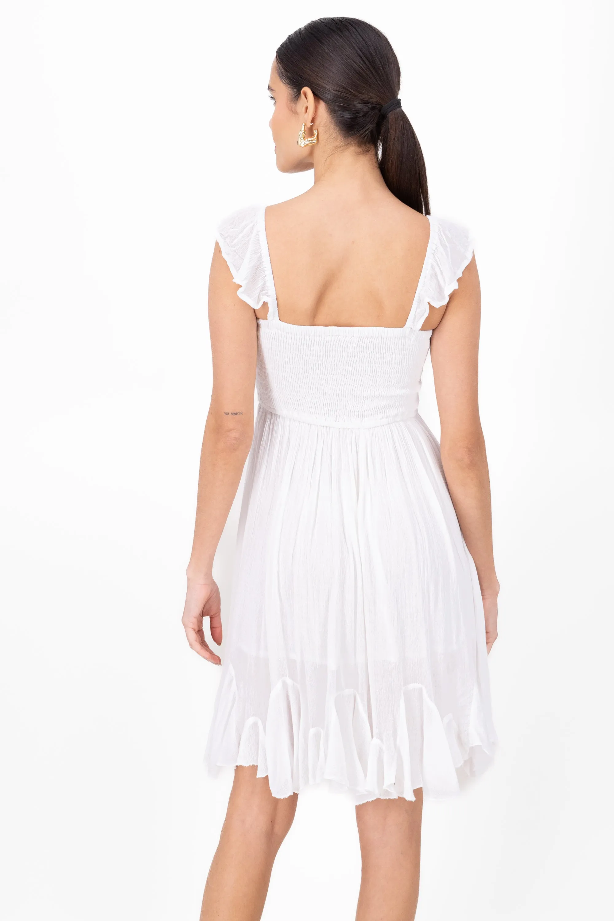 Vestido corto con manga olan liso sold by Shasa product image thumbnail 4