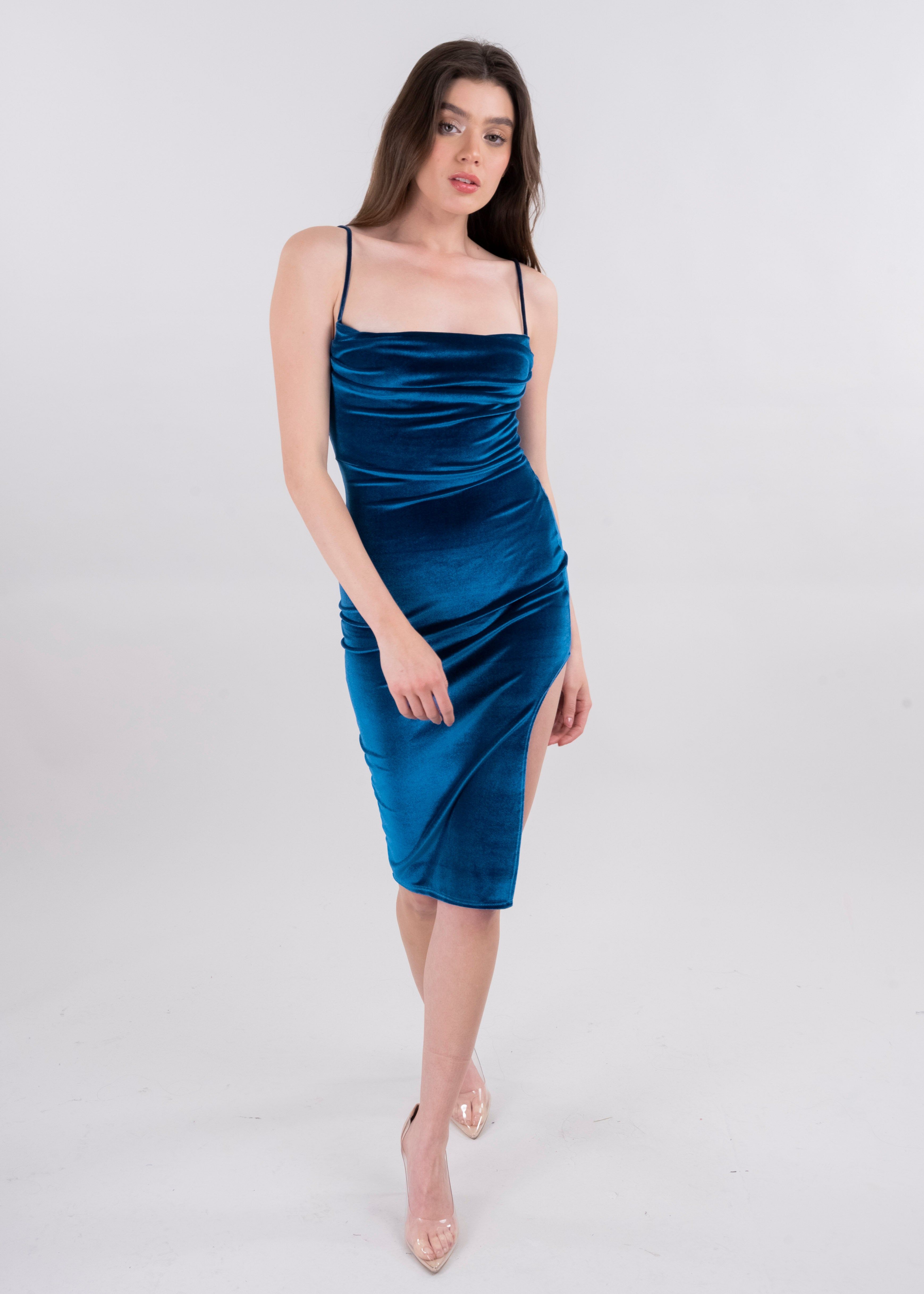 Vestido midi abertura pierna sold by Shasa