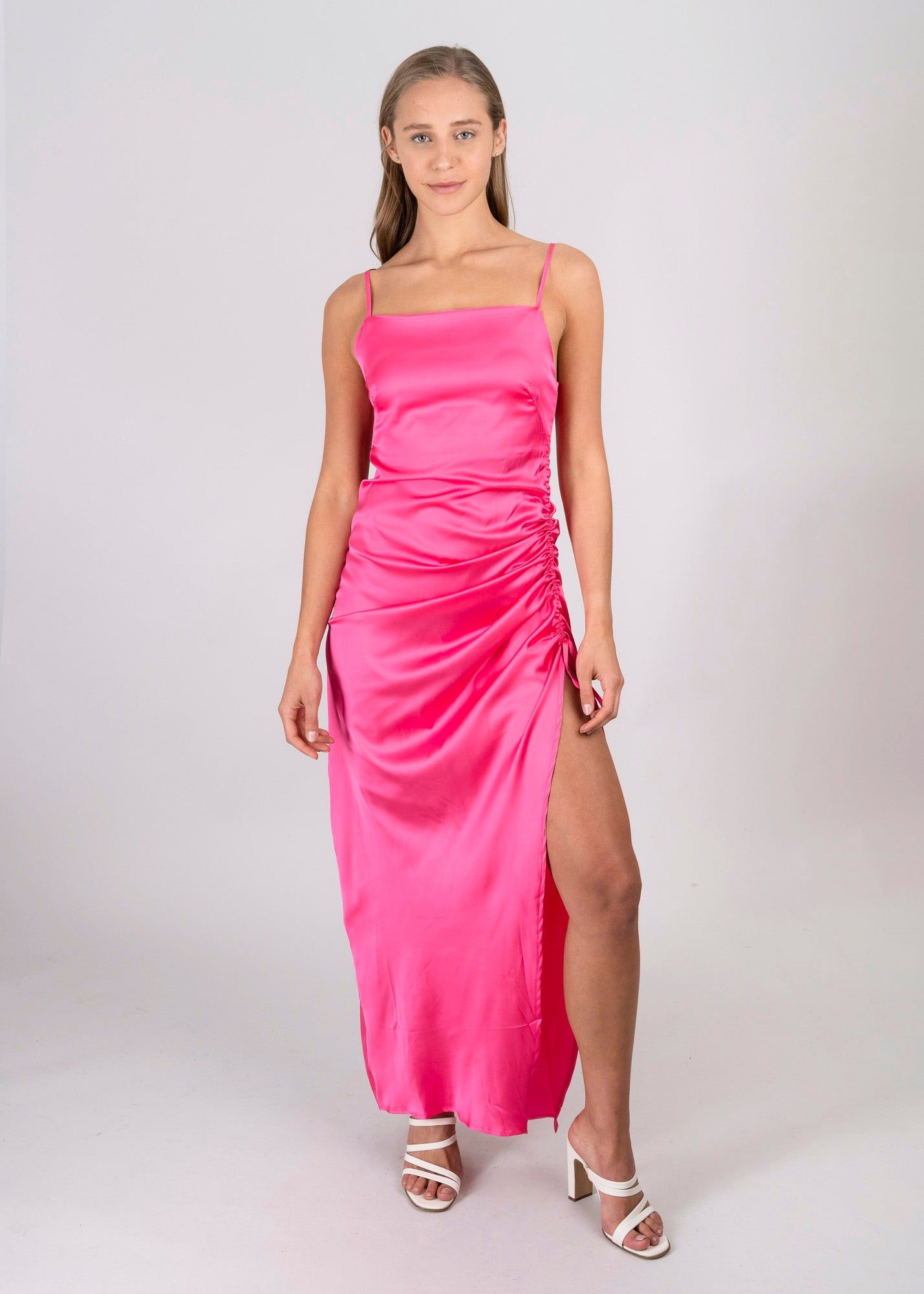 Vestido maxi satín fruncido jareta sold by Shasa product image thumbnail 2