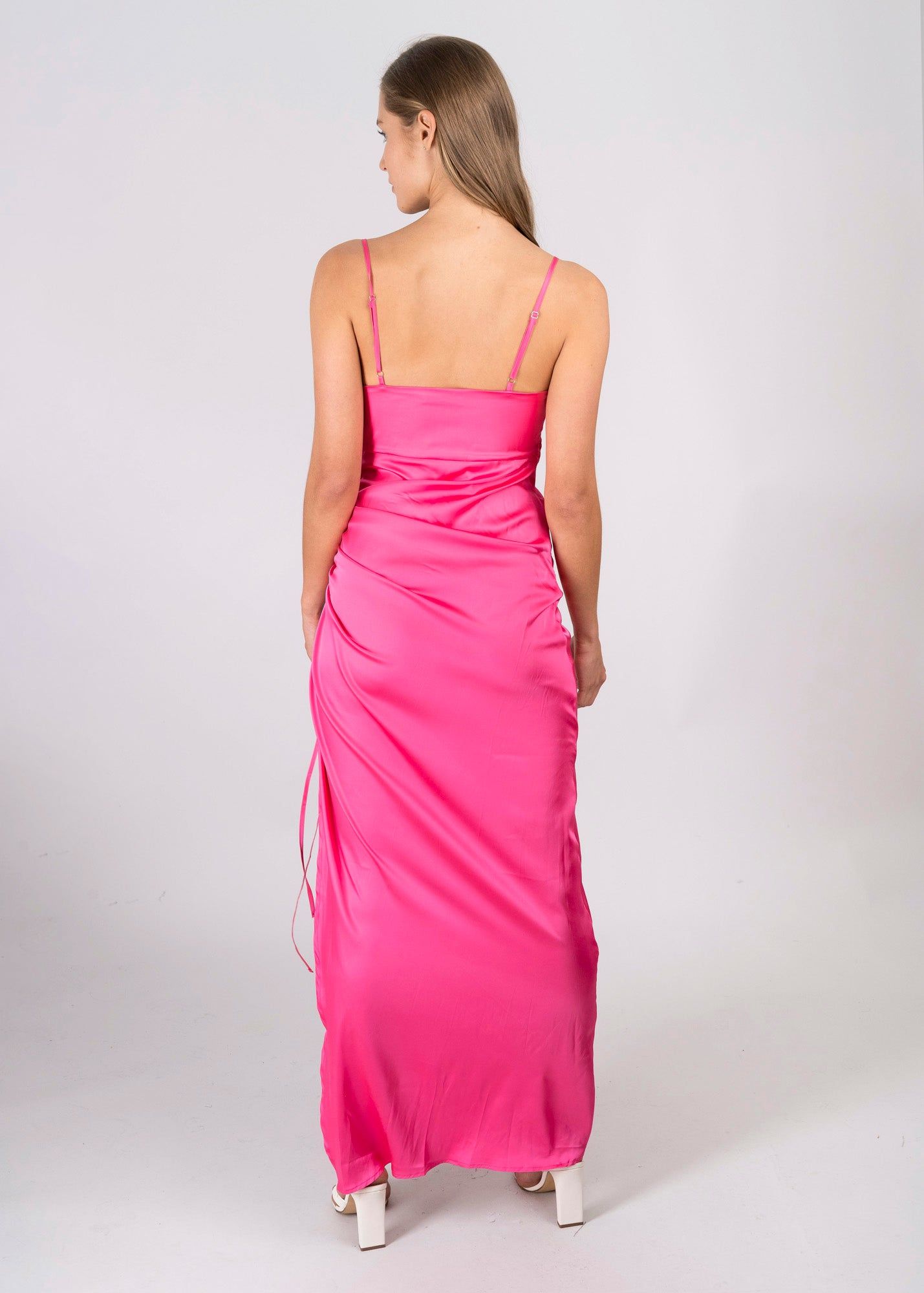 Vestido maxi satín fruncido jareta sold by Shasa product image thumbnail 4