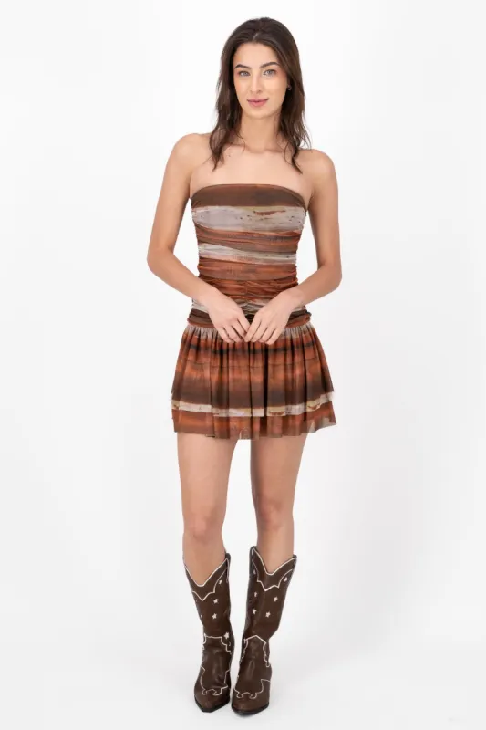 Mini Vestido Mesh Strapless sold by Shasa