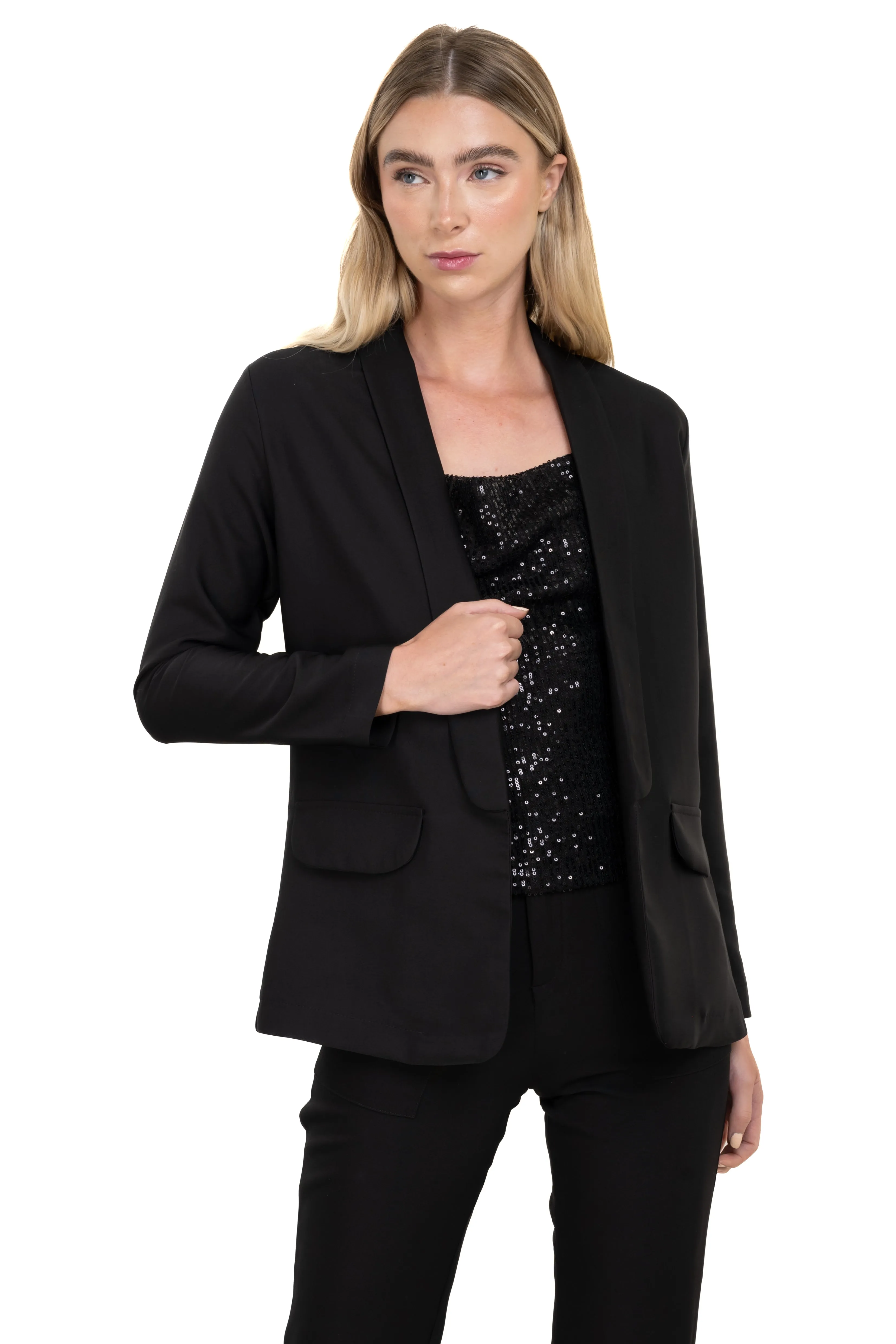 Saco liso abierto bolsillos sold by Shasa