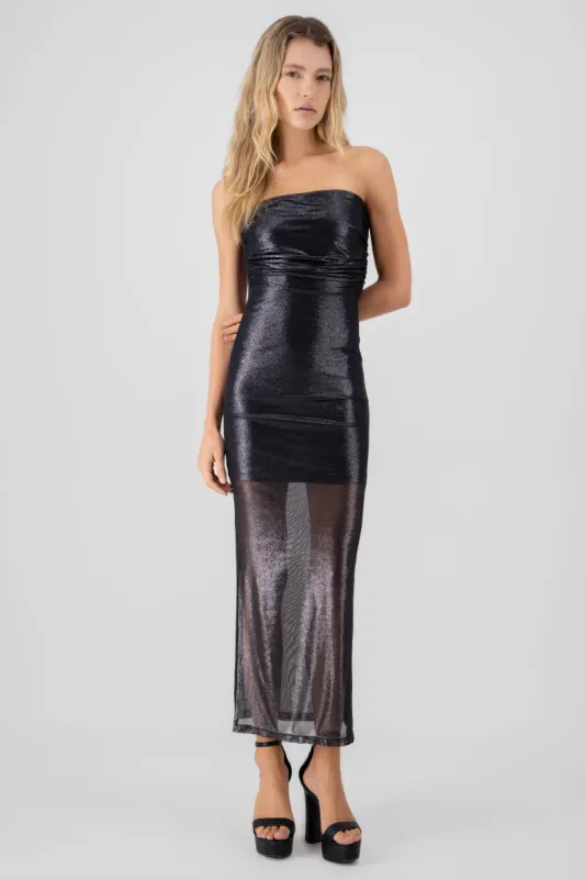 Vestido maxi mesh drapeado sold by Shasa
