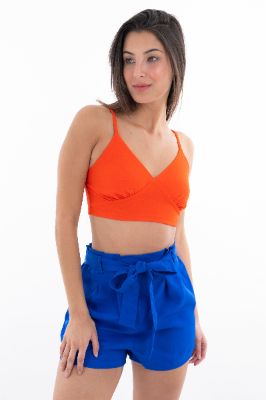 Top crop busto fruncido copas sold by Shasa