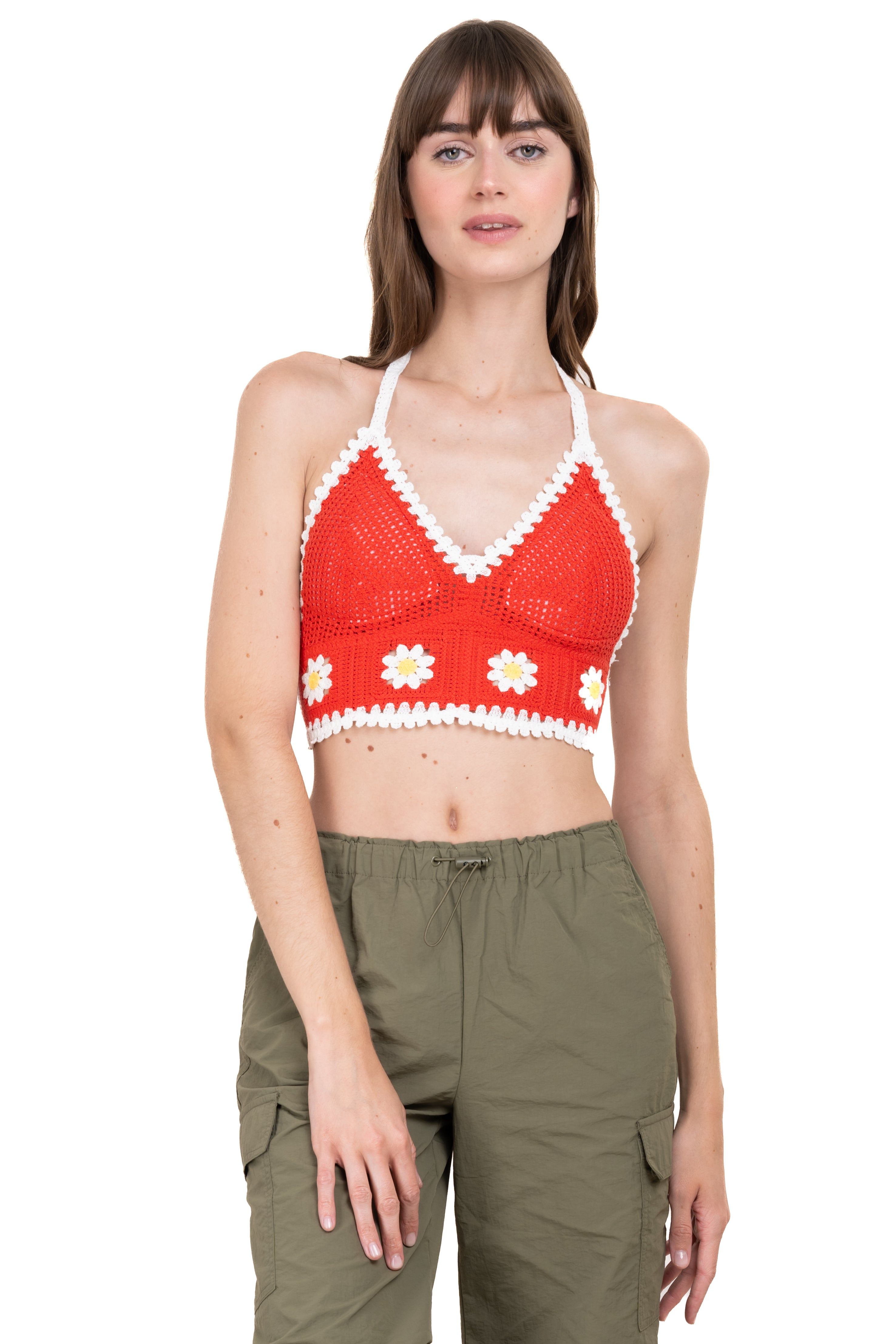 Top crop crochet flores sold by Shasa