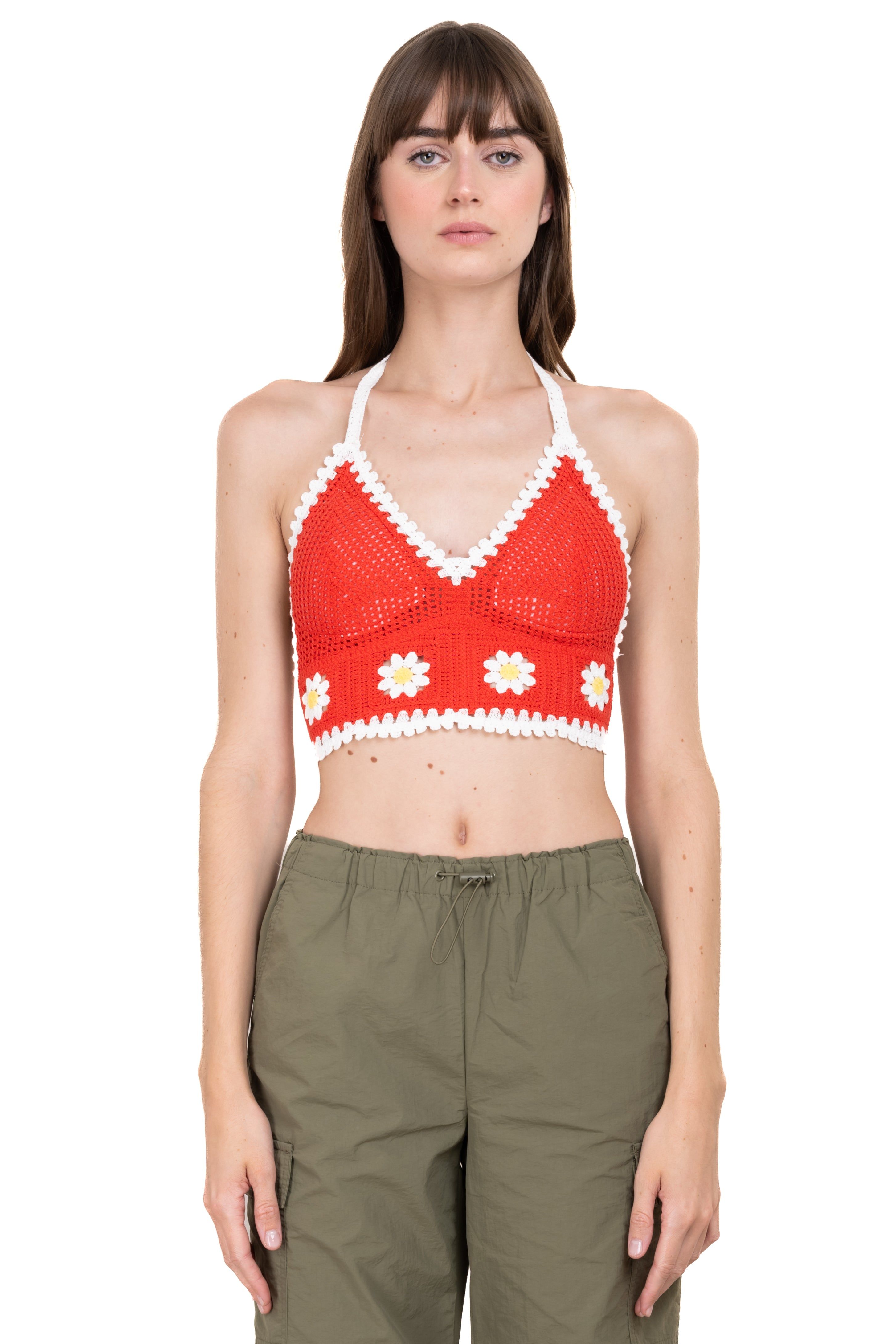 Top crop crochet flores sold by Shasa product image thumbnail 2