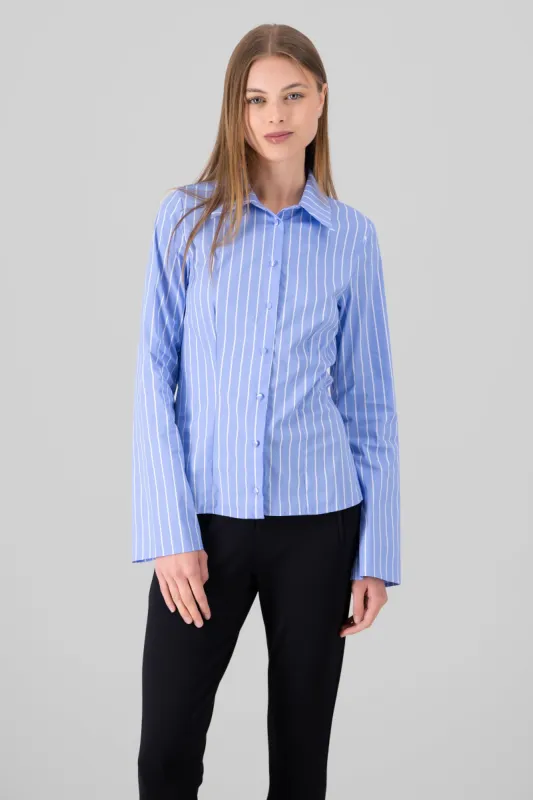 Camisa de rayas con pinzas y mangas amplias sold by Shasa