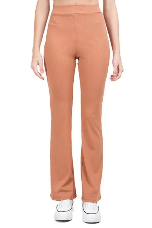 Pantalón Flared Acanalado Monocolor sold by Shasa