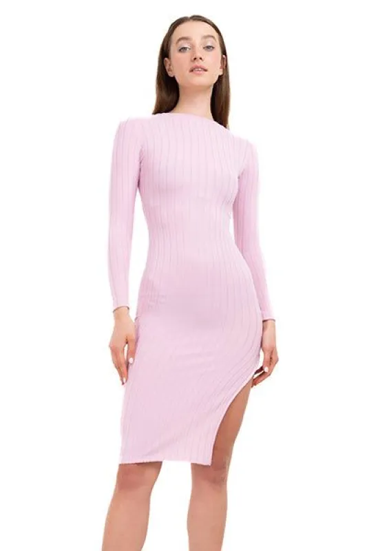 Vestido Midi Acanalado Abertura sold by Shasa