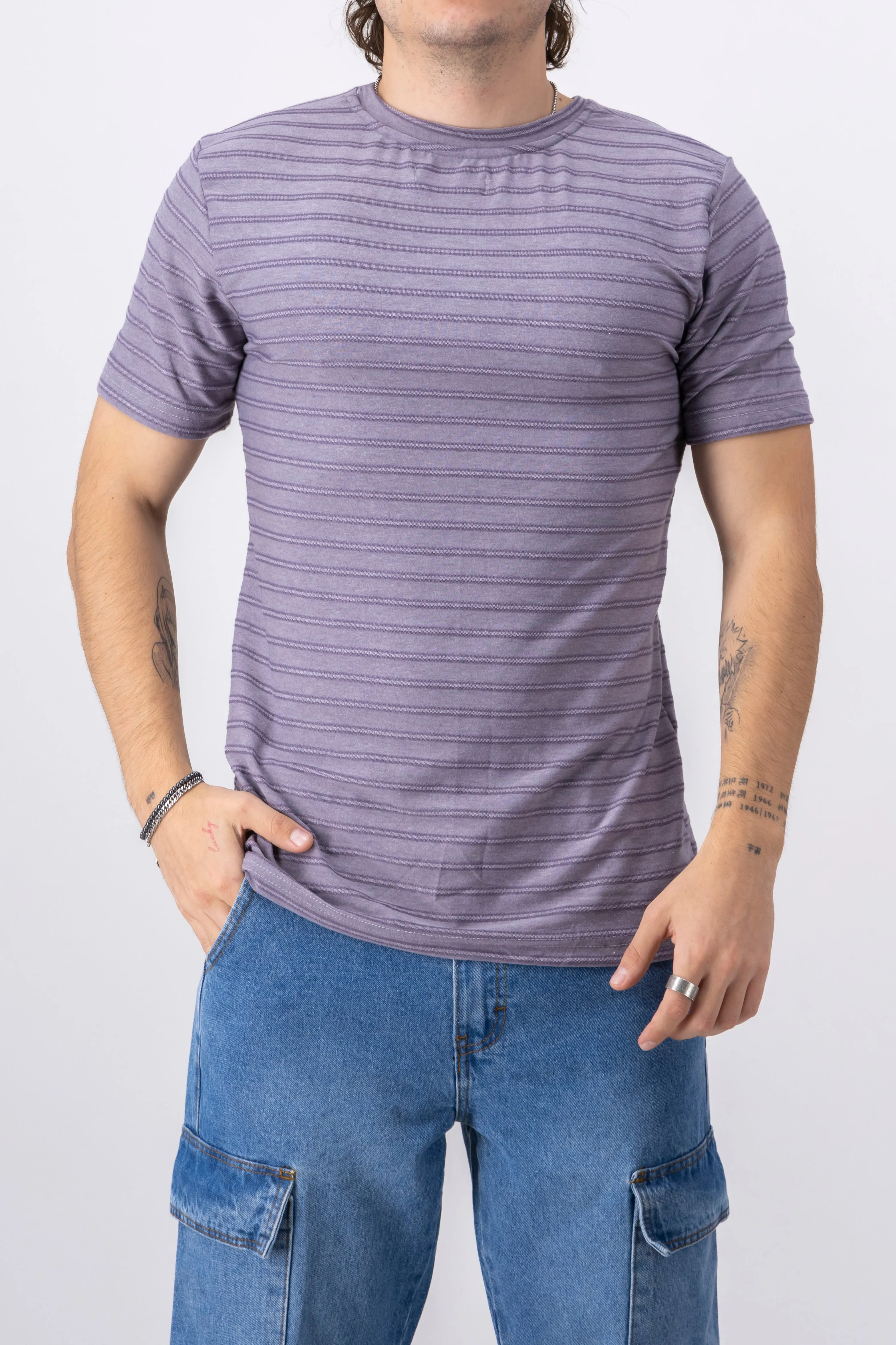 Playera manga corta estampado rayas sold by Shasa