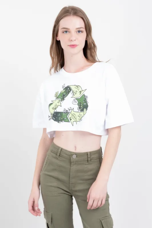 Playera crop oversize ícono verde sold by Shasa