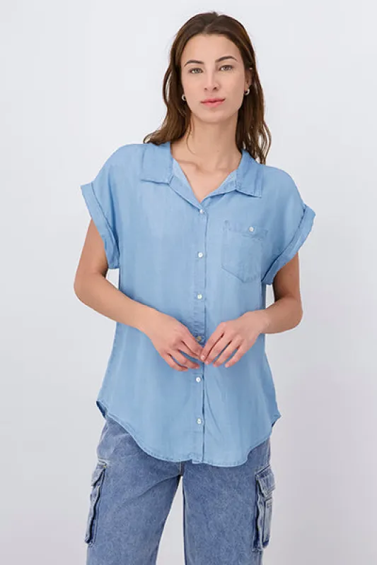 Camisa denim manga amplia sold by Shasa
