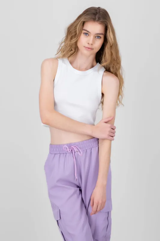 Top sin mangas con brillos en seamless sold by Shasa