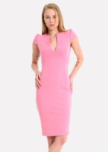 Vestido midi liso cuello v sold by Shasa