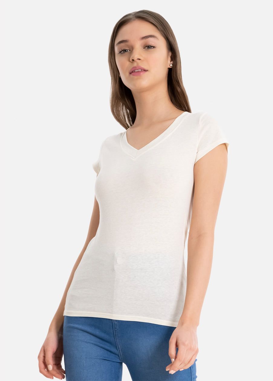 Blusa manga corta cuello v sold by Shasa