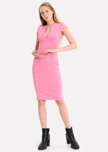 Vestido midi liso cuello v sold by Shasa