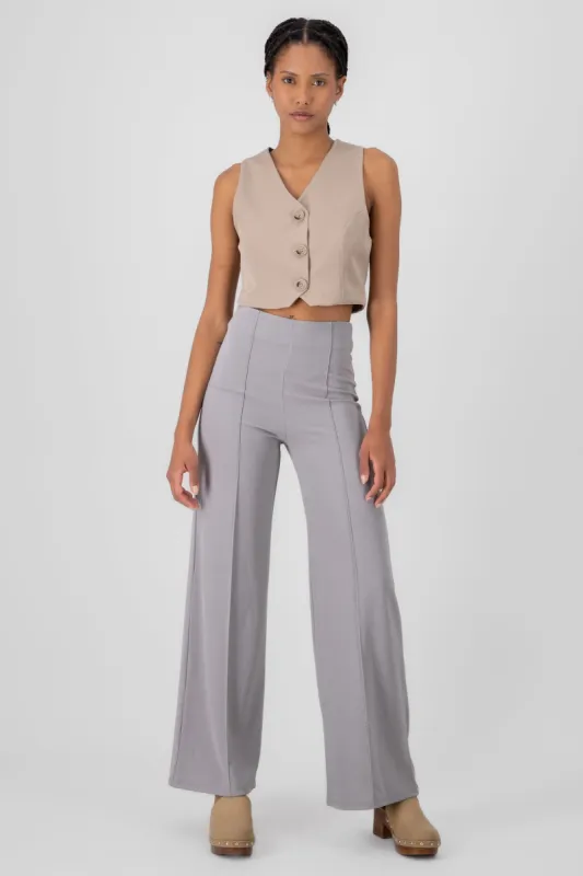 Pantalón Wide Leg Cintura Alta Costuras sold by Shasa