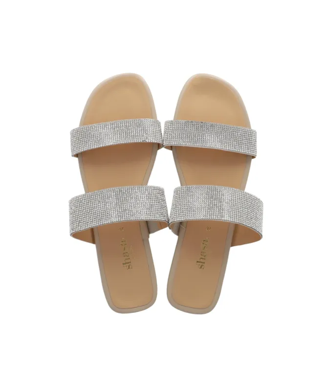 Sandalia pala cintas brillos sold by Shasa