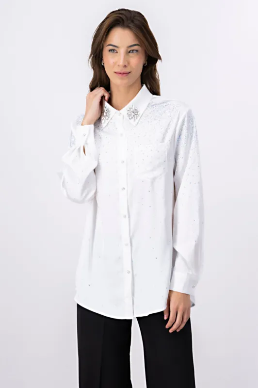 Camisa Manga Larga Pedrería sold by Shasa