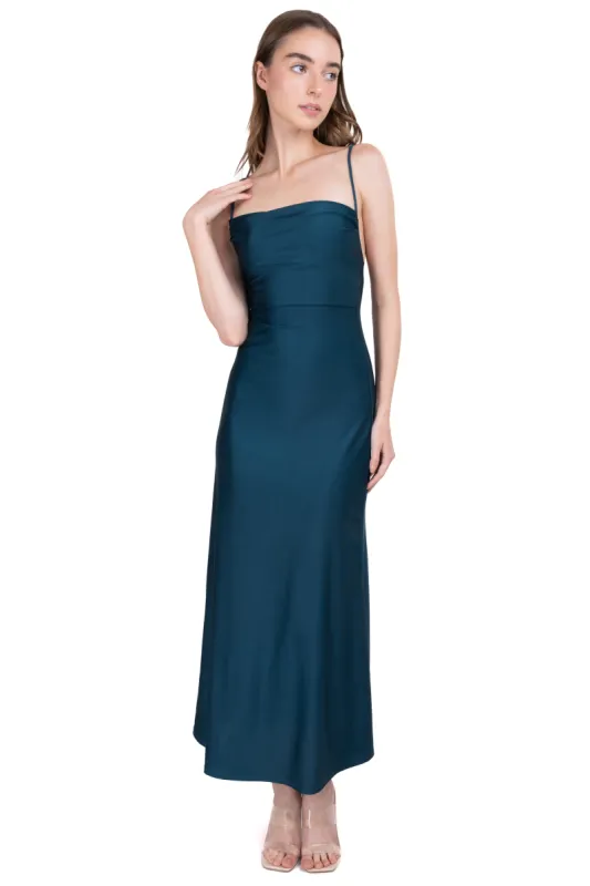 Vestido maxi escote drapeado sold by Shasa