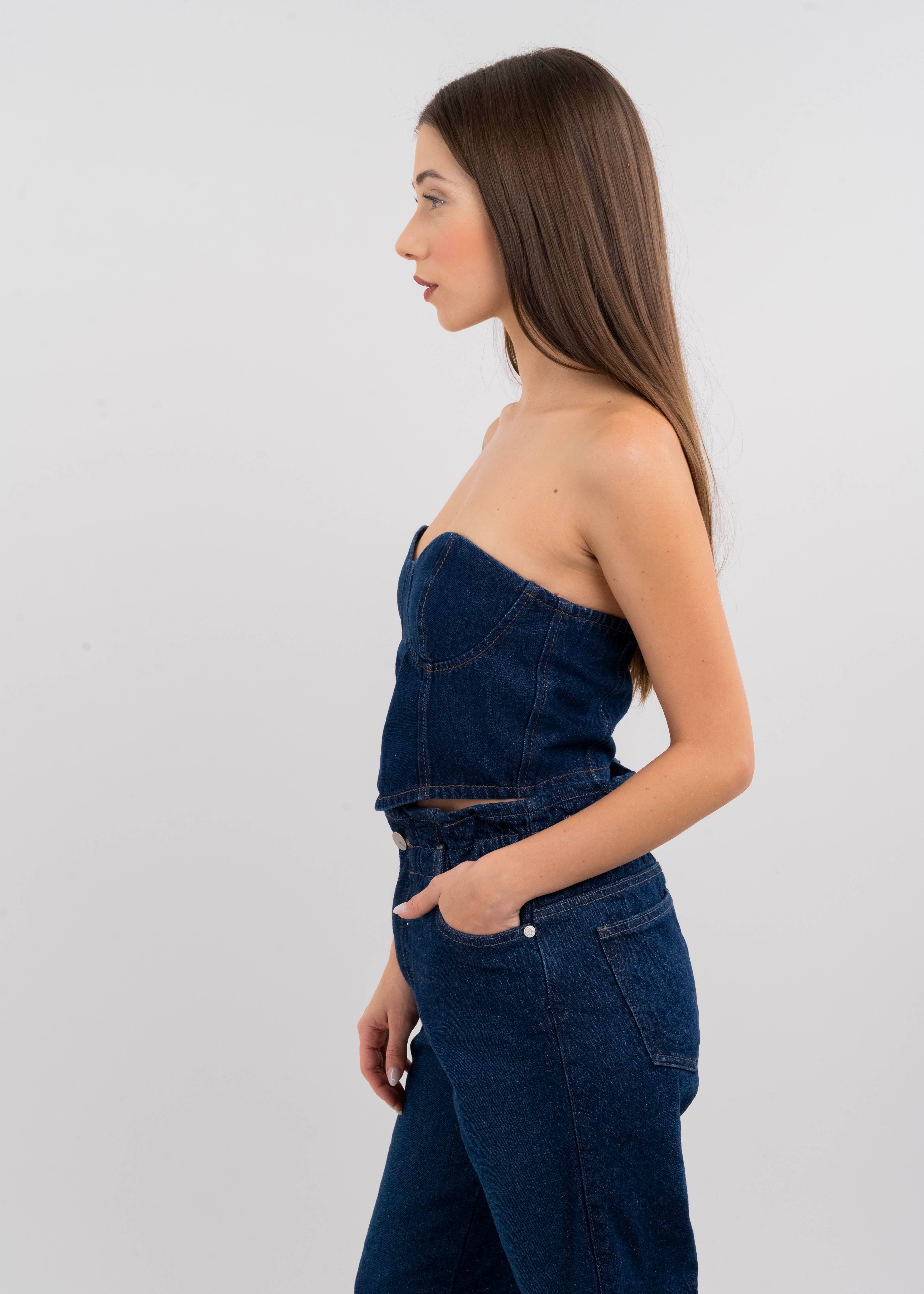 Top corset denim sold by Shasa product image thumbnail 3